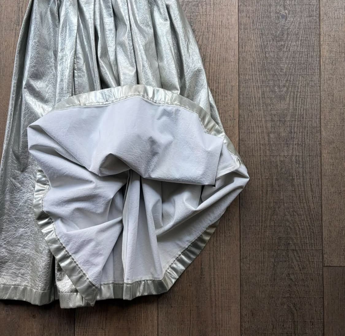 Silver wrinkle pleats skirt 상품이미지3