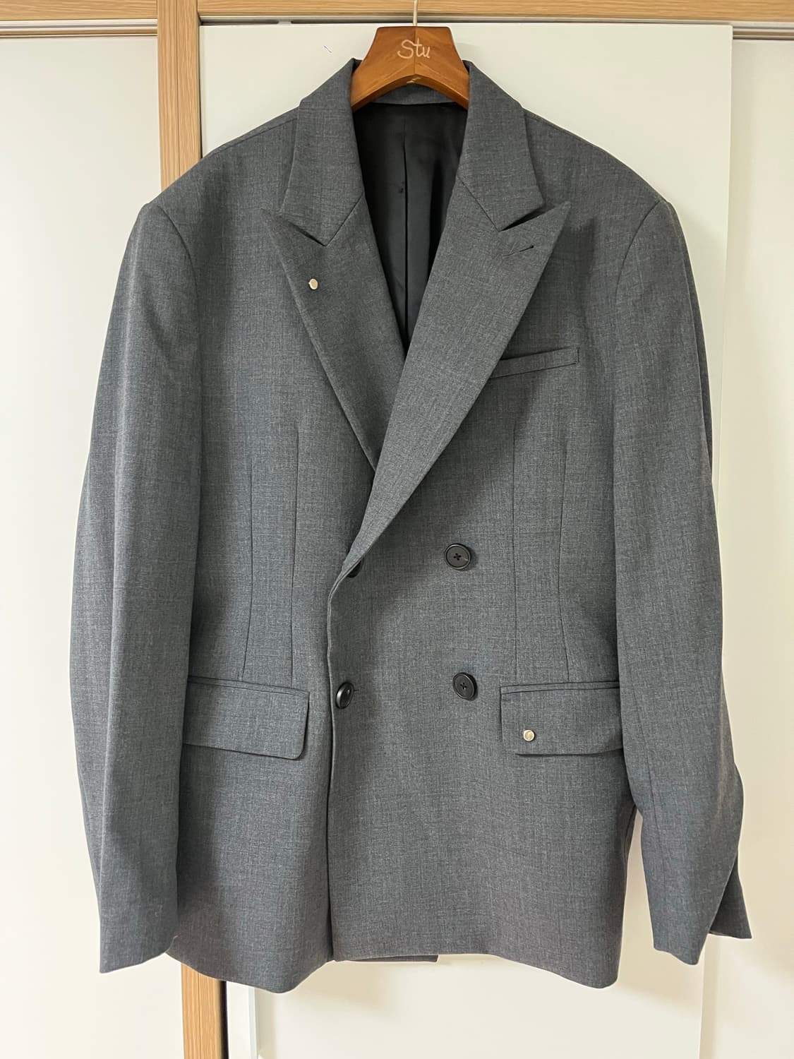 stu 에스티유 더블 블레이져 미드 그레이 상품이미지6
