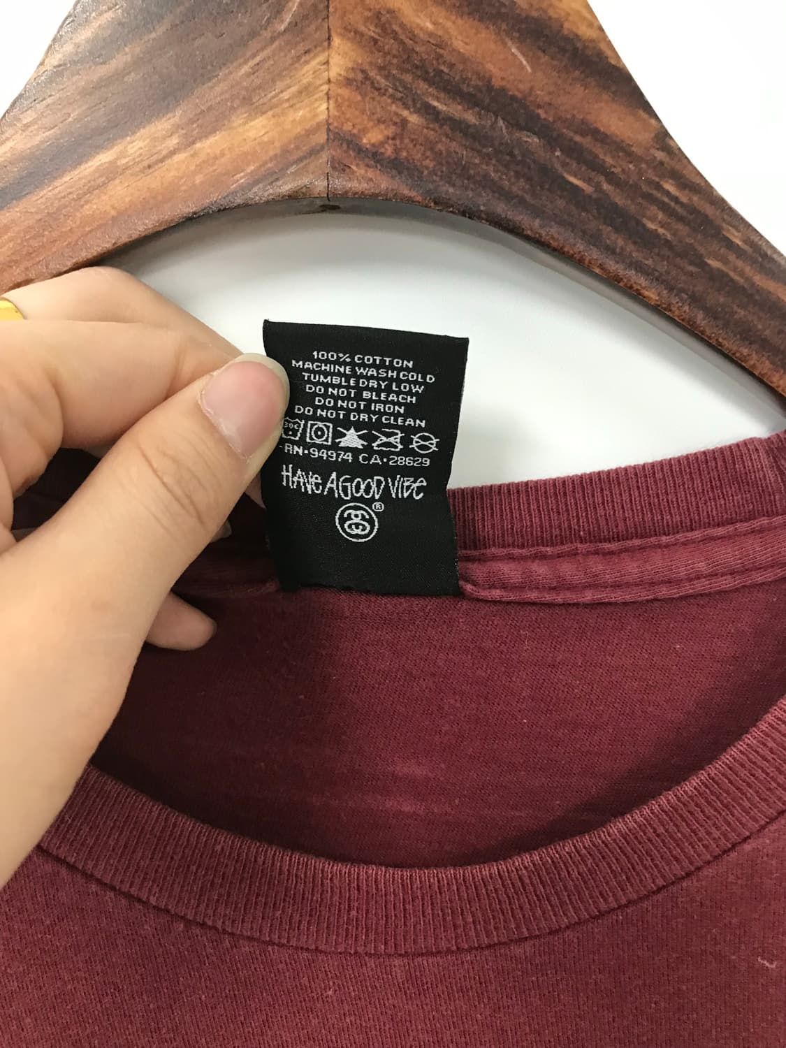 스투시 월드투어 버건디 반팔 티셔츠 상품이미지6