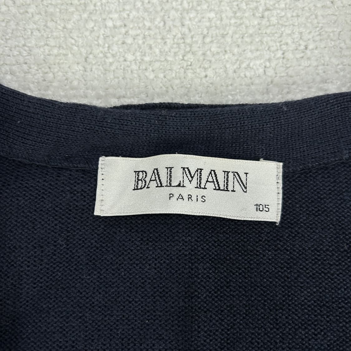 발망 체크 패턴 가디건 네이비 L 상품이미지2