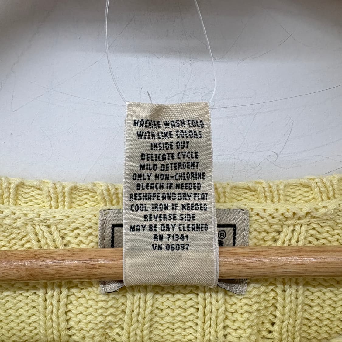 L.L.Bean 꽈배기 니트 가디건 옐로우 여성 XL 상품이미지6