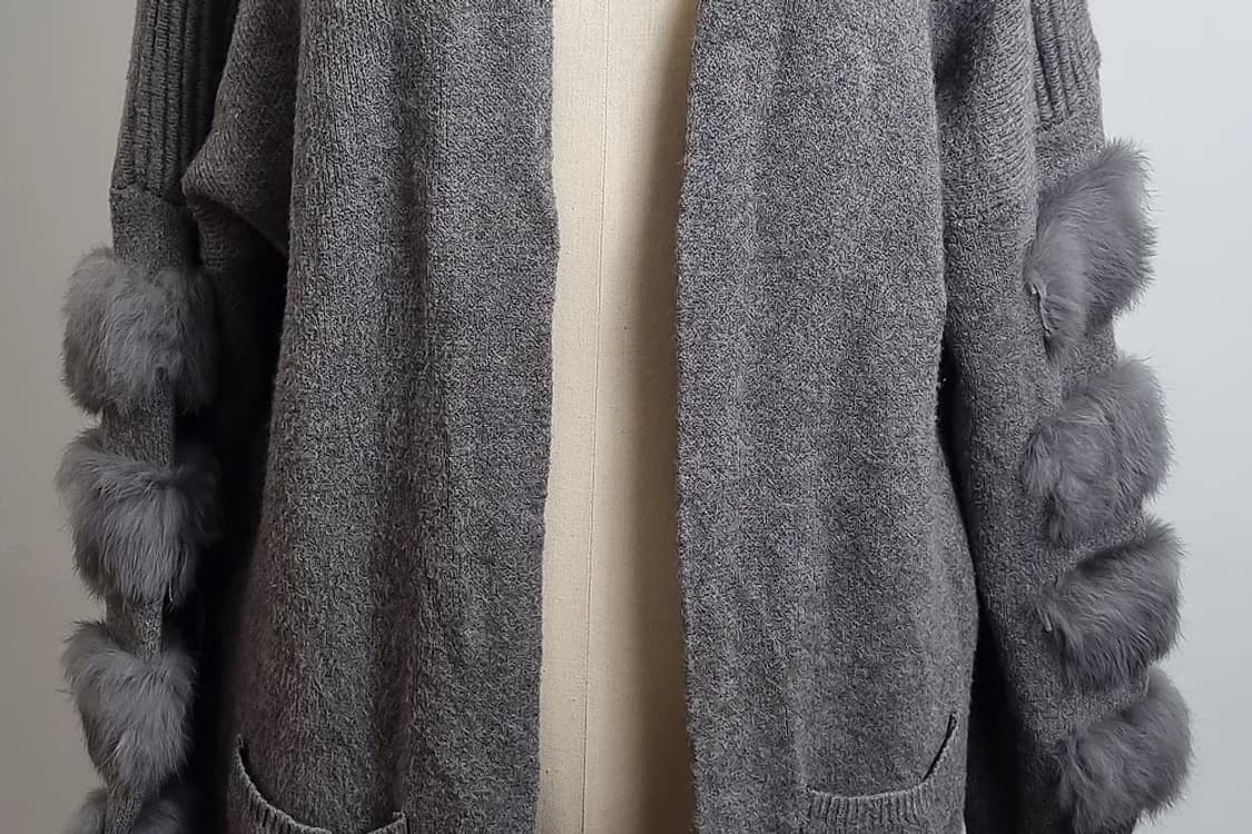 PIACERE 그레이 오픈  퍼 롱 가디건 [L] 상품이미지4