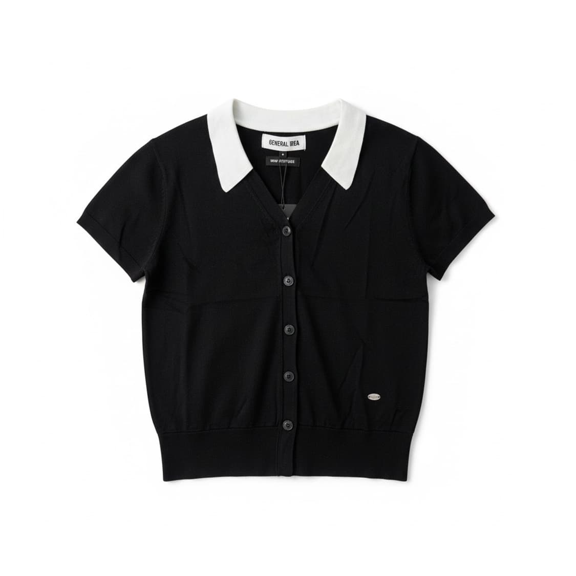 General Idea 템플 카라 가디건 블랙 S 상품이미지1