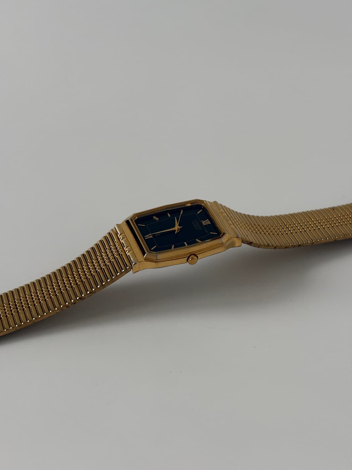 시티즌 1980년대 빈티지 시계 CQ 블랙 다이얼 골드 스퀘어 쿼츠 남성 상품이미지5