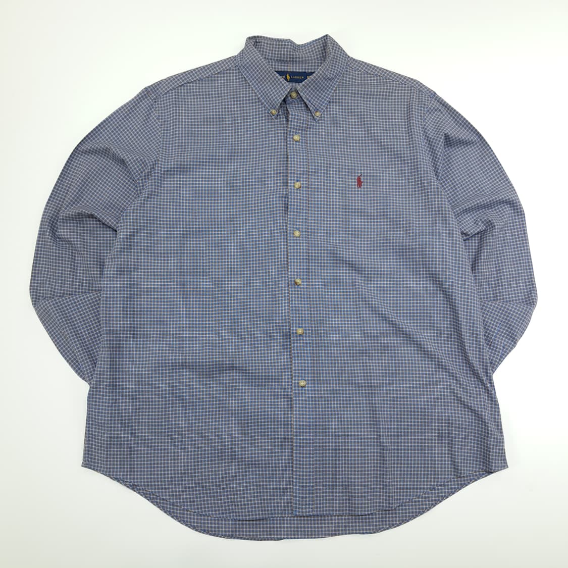 CN785 2XL 폴로랄프로렌 스모크블루 마이크로타탄체크 긴팔 셔츠 남방 상품이미지1