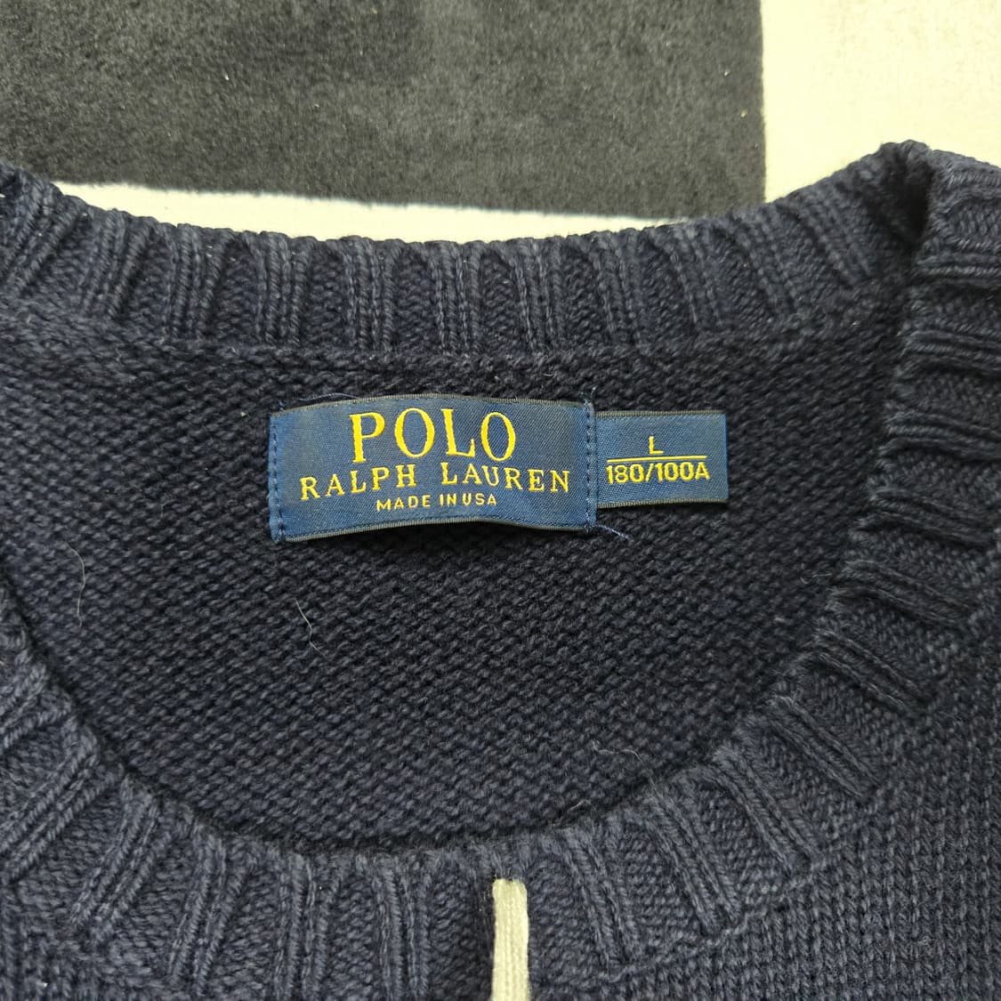 L 폴로랄프로렌 성조기니트 네이비 made in usa 상품이미지4