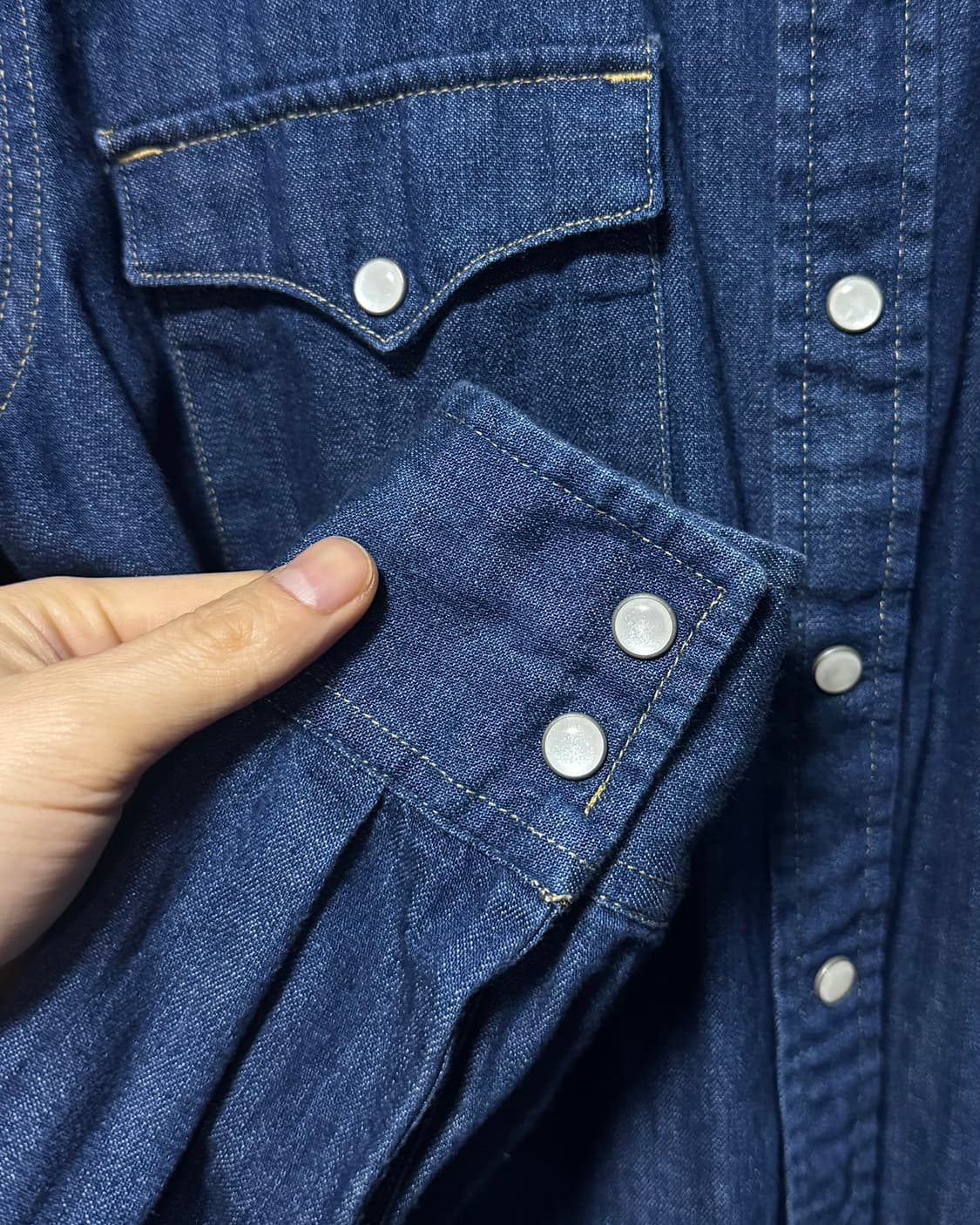리바이스 진청 생지 데님 웨스턴 셔츠 남방 S 90 레드탭 청남방 빈티지 상품이미지6