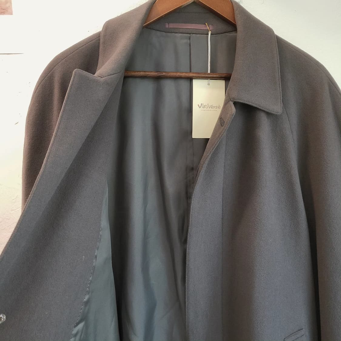 카키그레이 울캐시미어 롱코트 상품이미지5