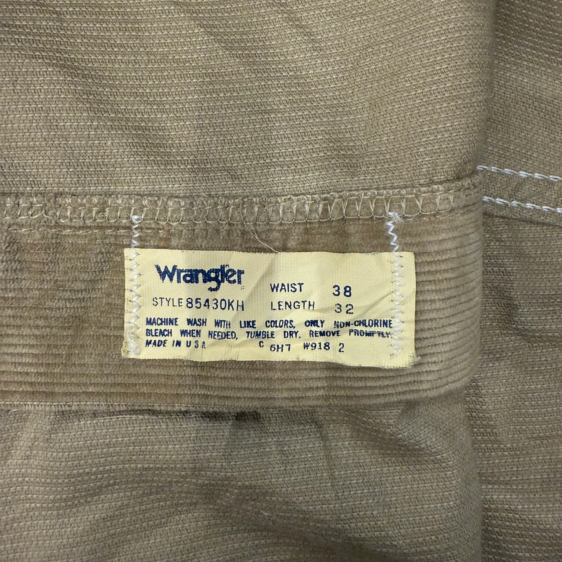 랭글러 코듀로이 팬츠 베이지 38x32 p2005 상품이미지5