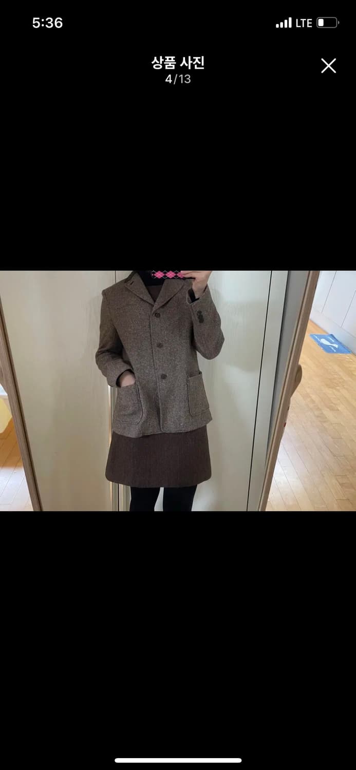 비꼴리끄 헤링본 브라운 자켓 팬츠 원피스 셋업 하객룩 승마복 라보빈티지 상품이미지2