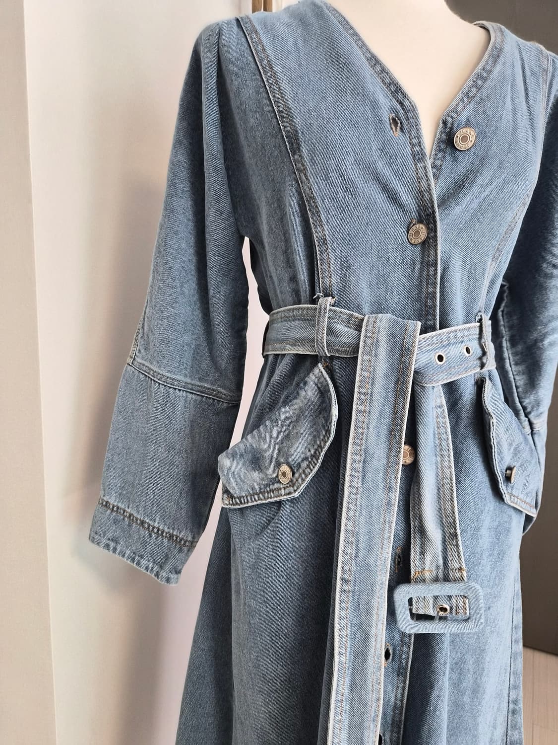 벨티드 롱 데님 원피스 & 아우터 (투웨이 연출 가능) 상품이미지2