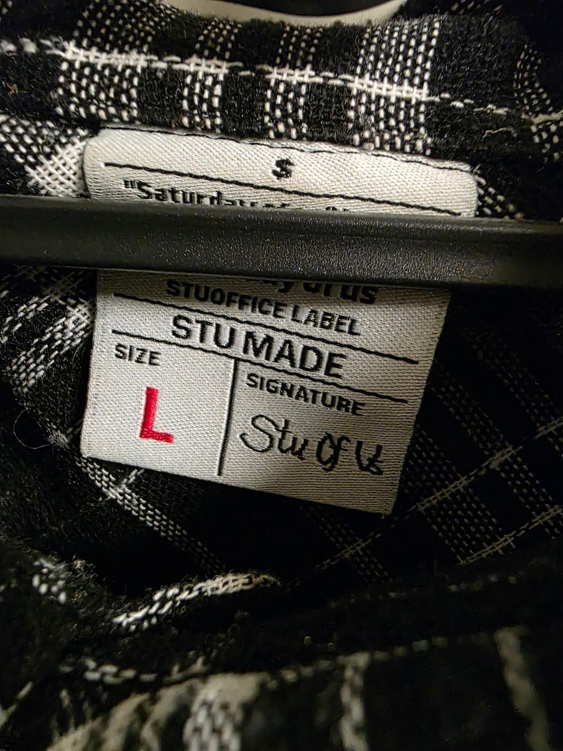 Stu 블랙 체크 셔츠 L사이즈 상품이미지2