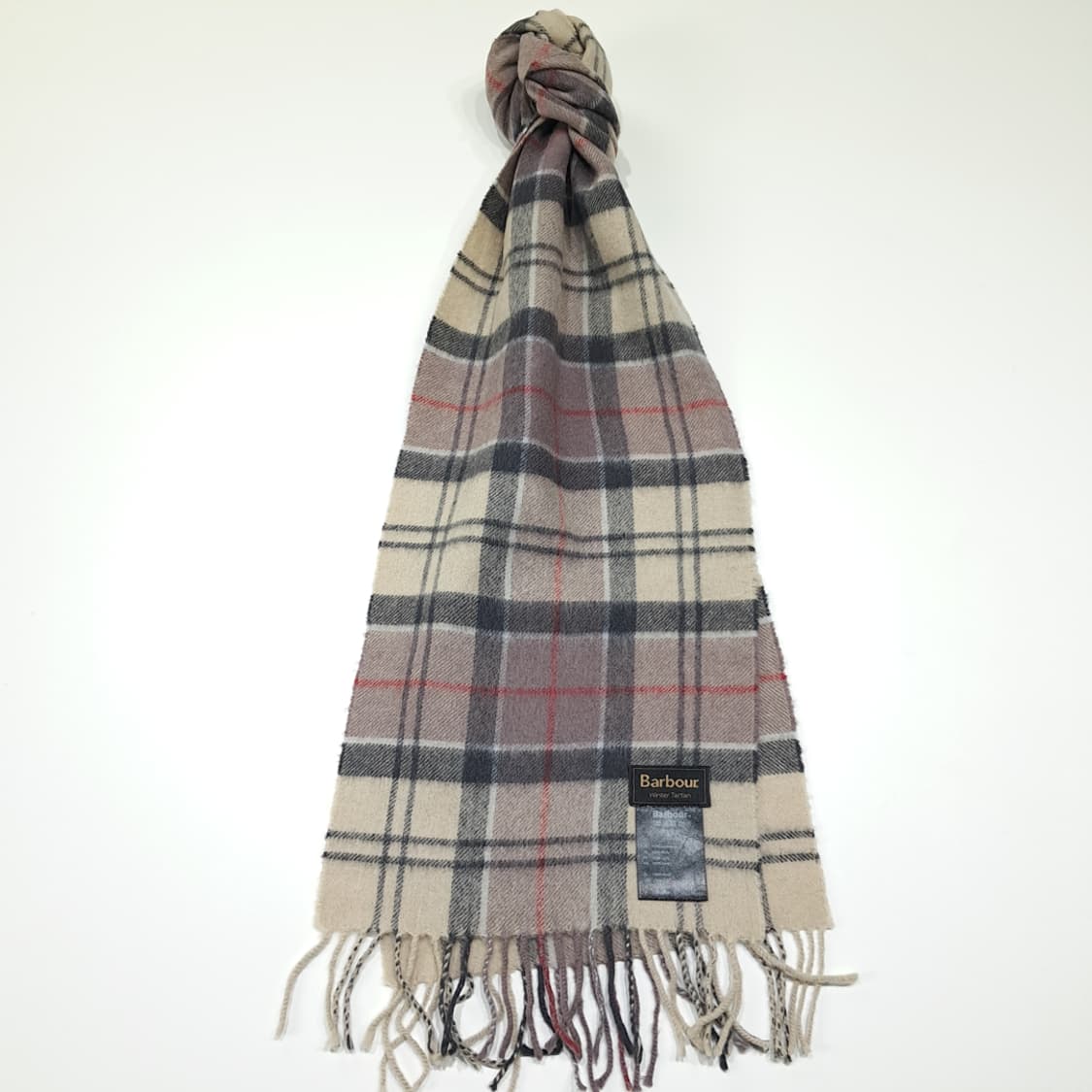 MX588 바버 램스울 윈터타탄 체크 베이지 머플러 목도리 상품이미지1