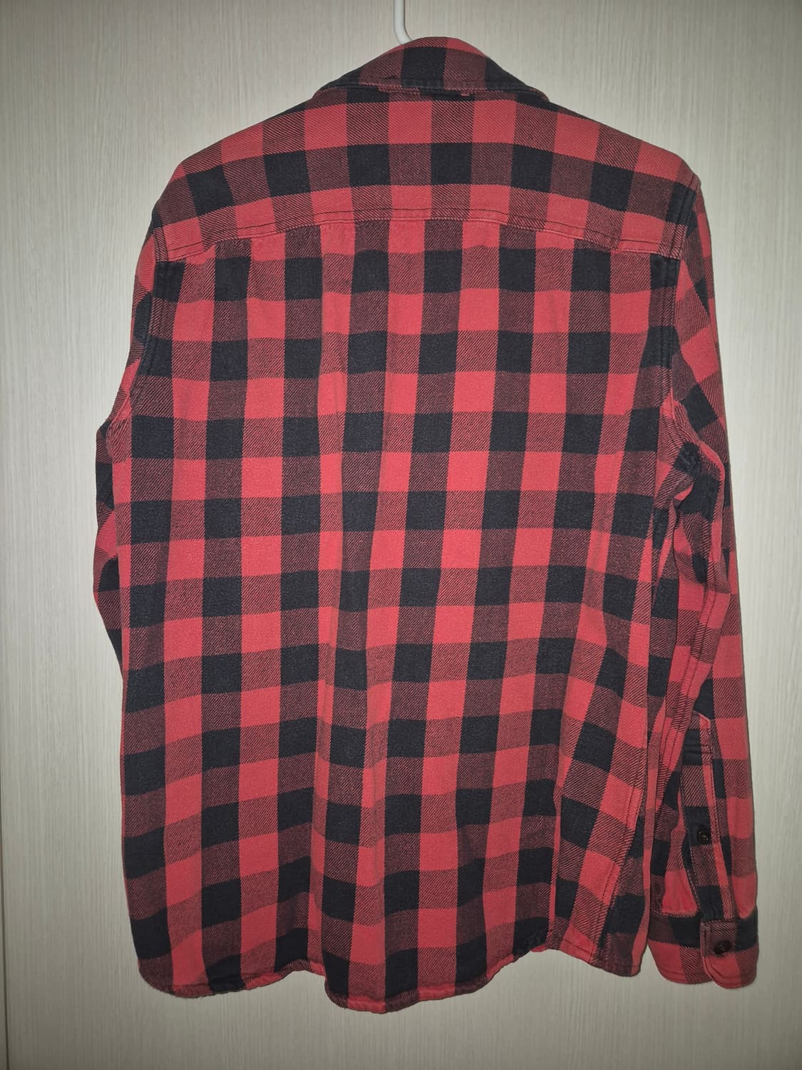 아베크롬비 머슬핏 레드 체크 남방 M 상품이미지3