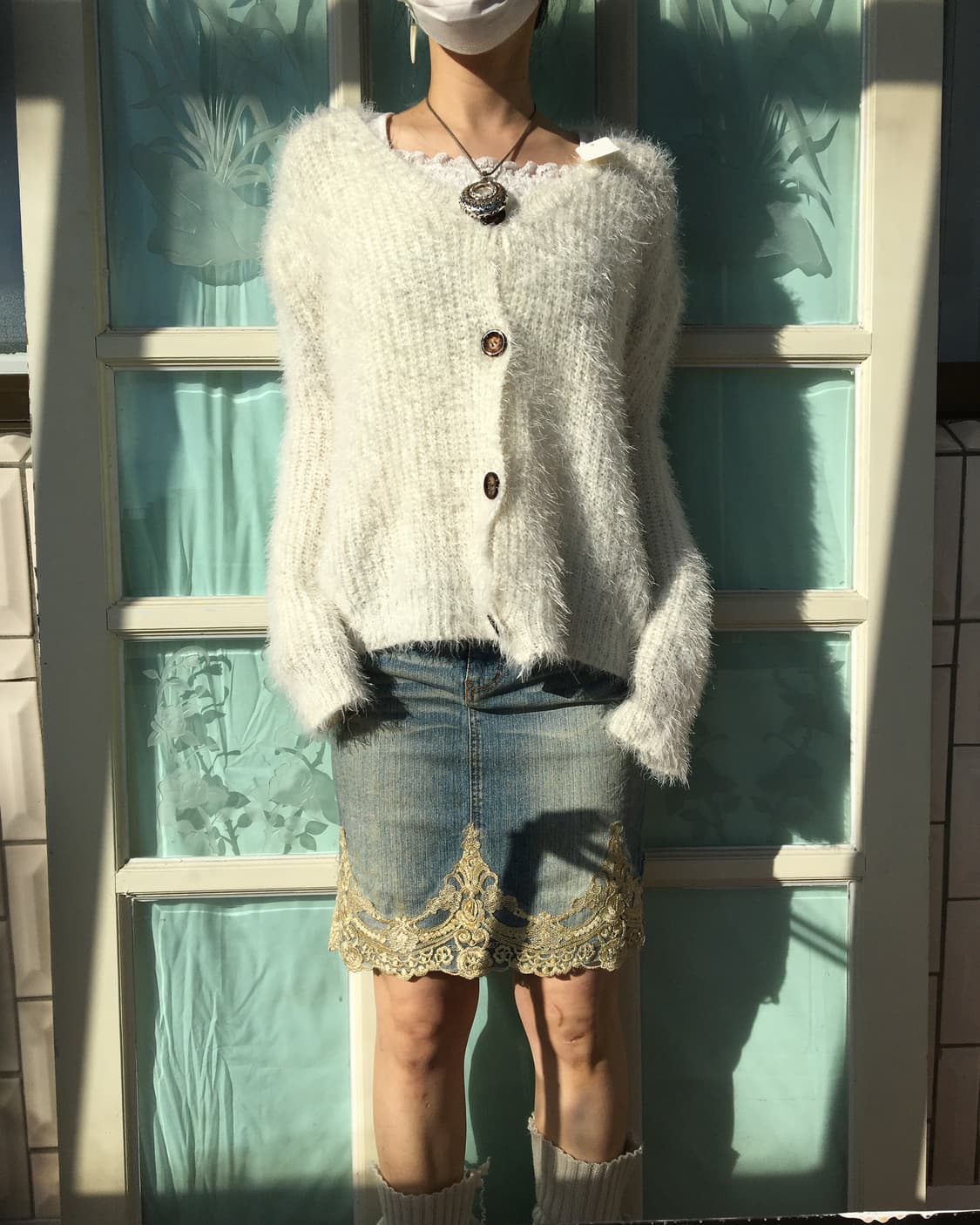 Fluffy knit cardigan 상품이미지1