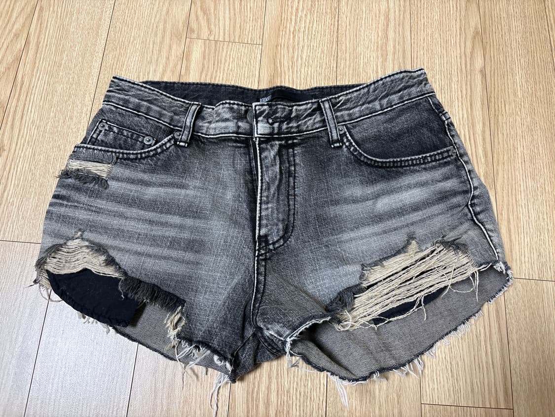 보헤미안서울 DESTROYED GRAY DENIM SHORTS 상품이미지2