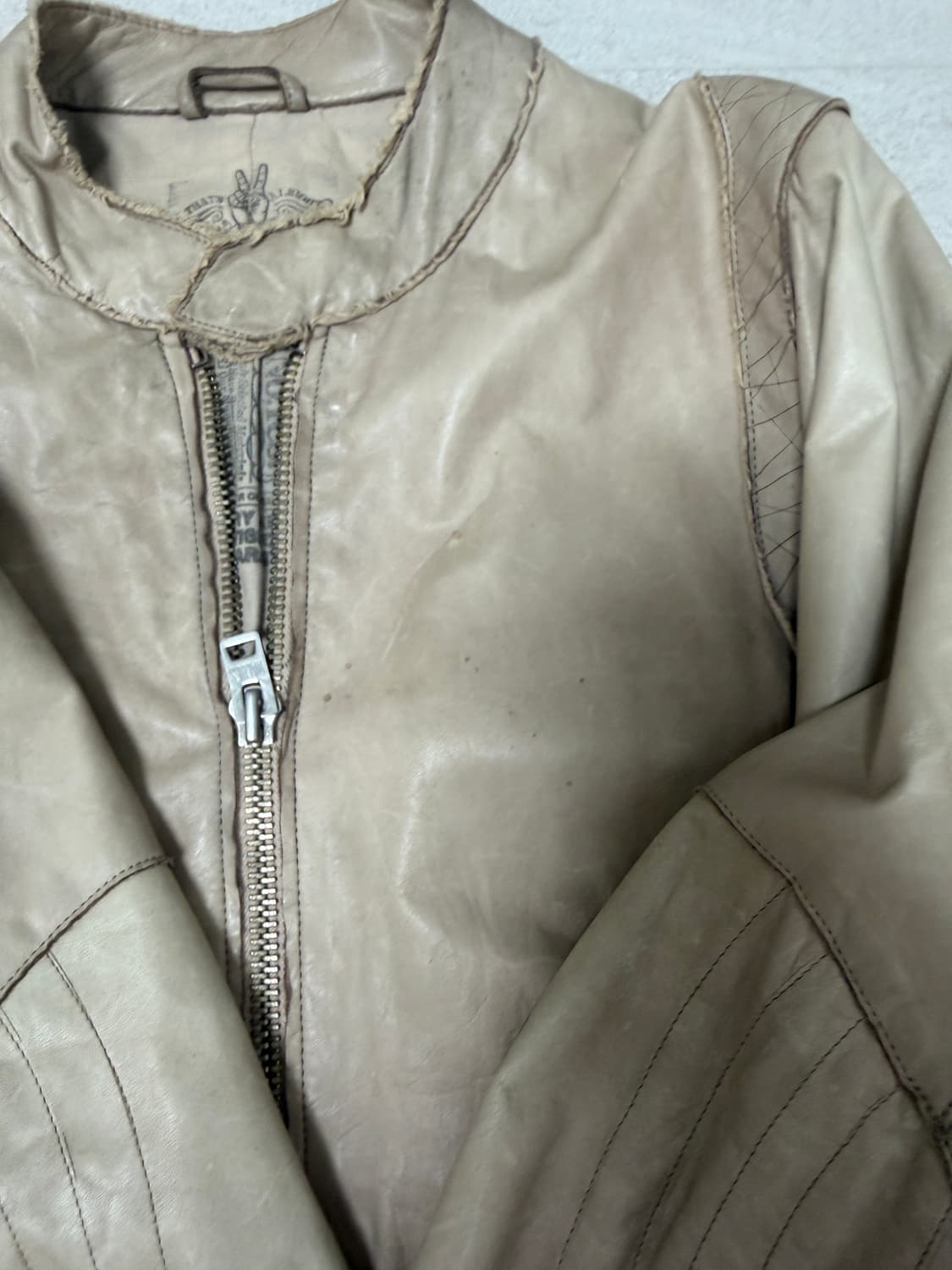 leather jacket 투웨이 아일렛 소가죽 레더자켓 상품이미지5