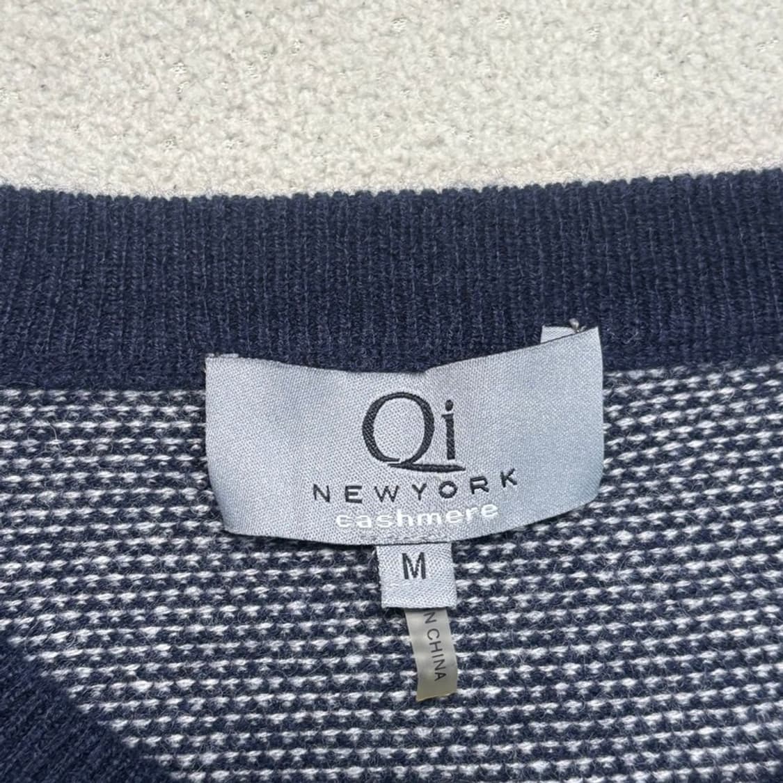 Qi Newyork 캐시미어 100 라운드넥 니트 네이비 M 상품이미지5