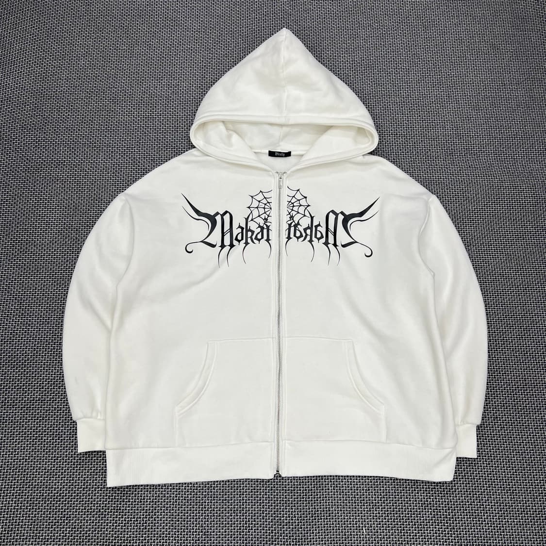 착샷O 빈티지 레터링 후드집업 상품이미지1