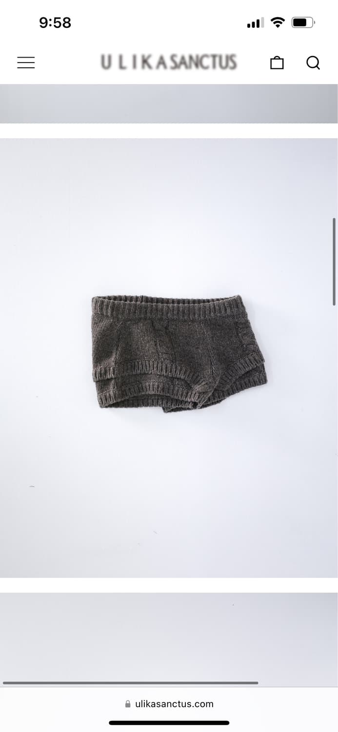 울리카상투스 로프 니트 쇼츠 브라운 상품이미지2