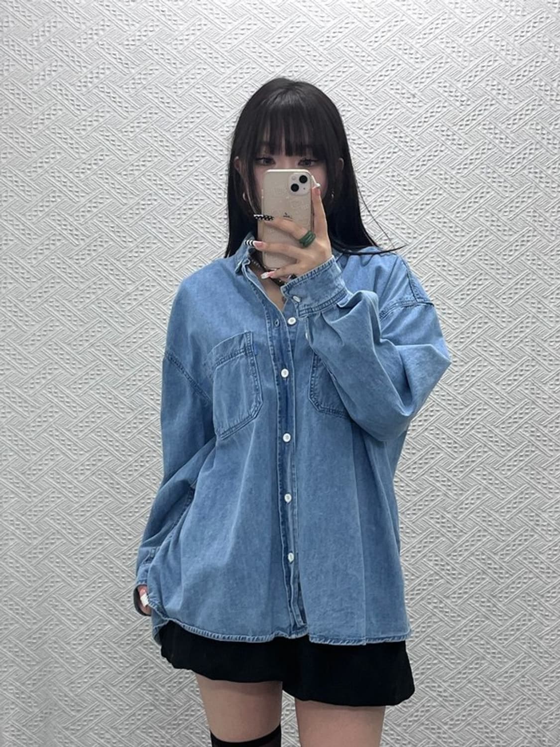 오션 퍼시픽 빈티지 컨트리 레트로 버튼 데님 셔츠 M C10385 상품이미지2