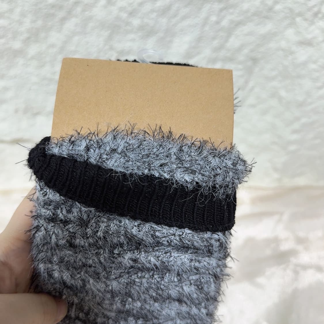 빈티지  흑백배색 퍼 니트 발토시 레그워머 상품이미지2