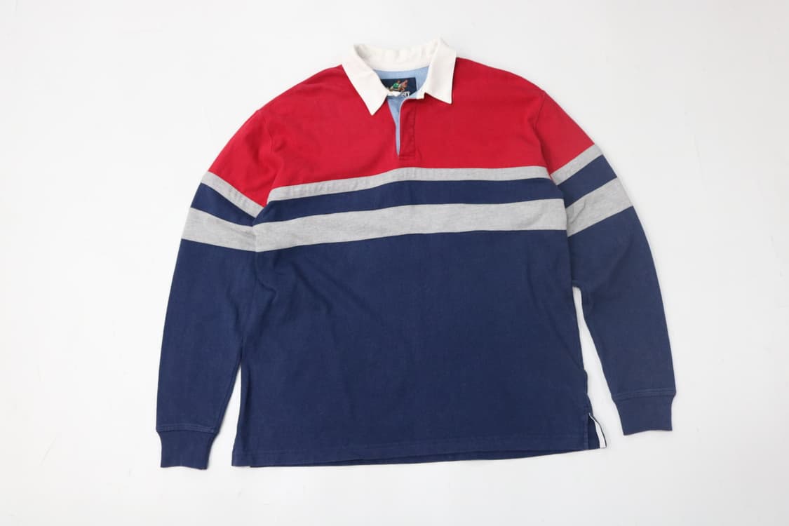 LANDS' END 랜드엔드 빈티지 컬러블록 럭비 셔츠 (XL) 상품이미지2