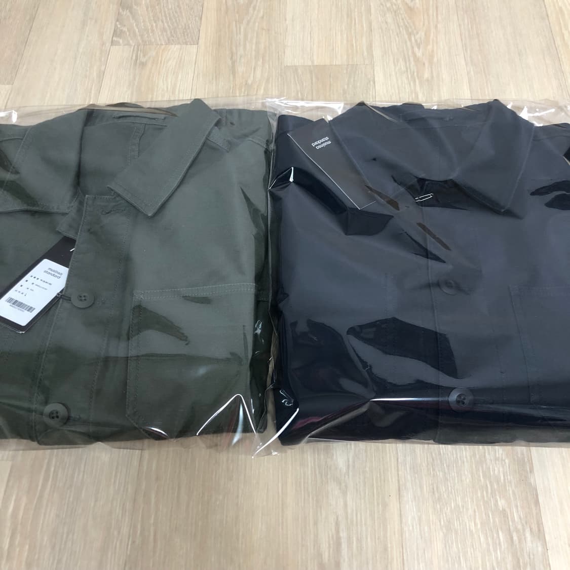 (M) 새상품 무탠다드 코튼 백사틴 초어 워크 자켓 카키 & 네이비 상품이미지10