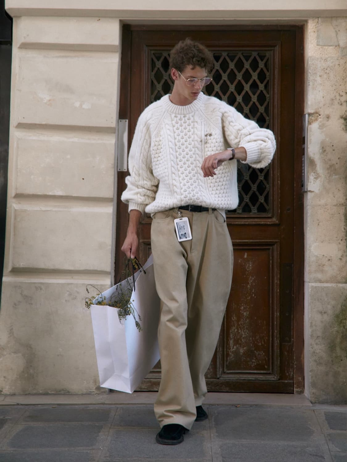 [L] STU 에스티유 아란 니트 크림 상품이미지3