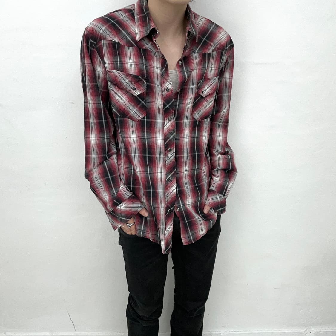 Red tartan pattern shirts 상품이미지1
