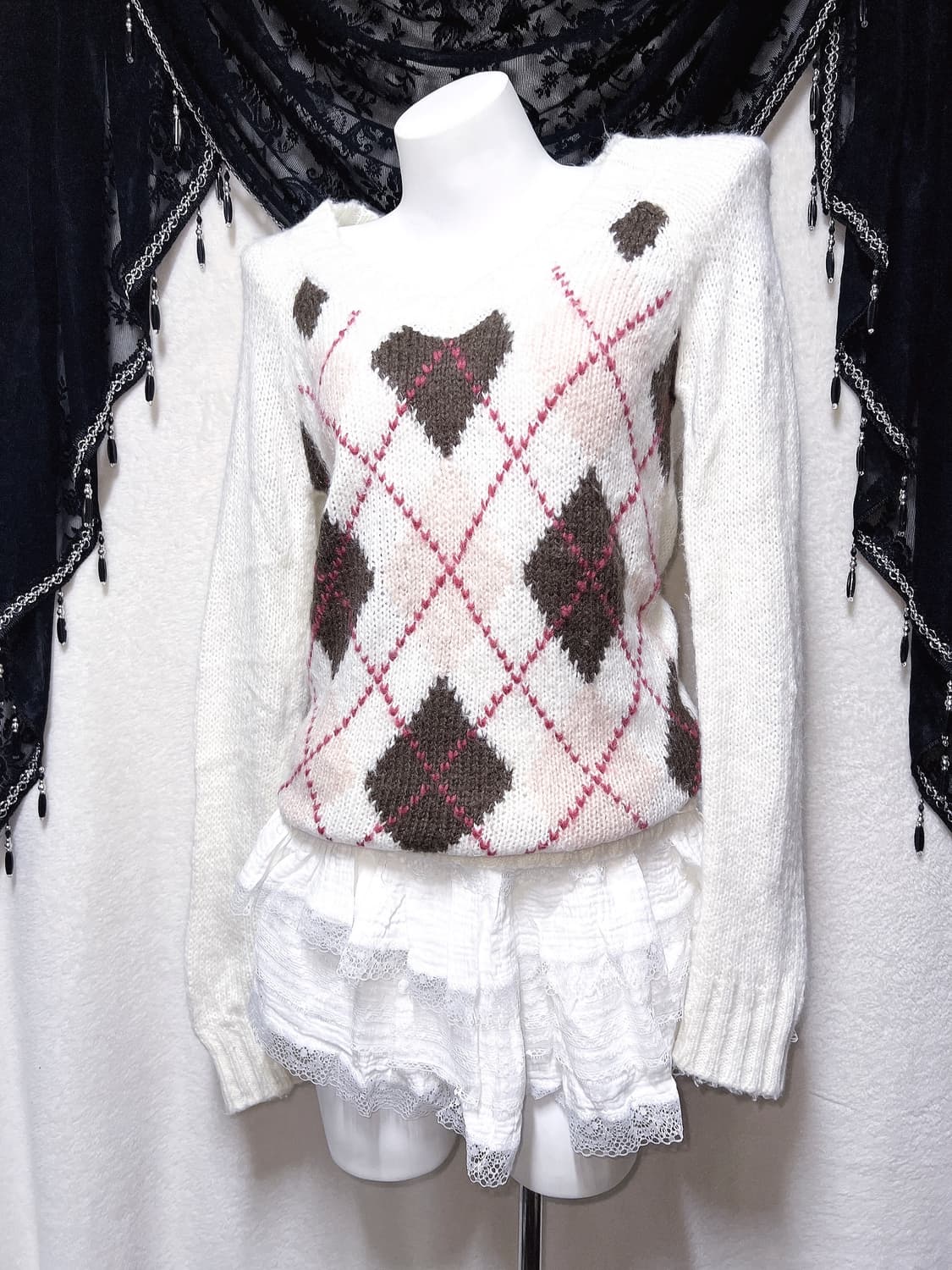 로맨틱갸루 로걀 화이트 레이스 프릴캉캉 스커트 큐롯 달천 페어리 핀터 상품이미지1