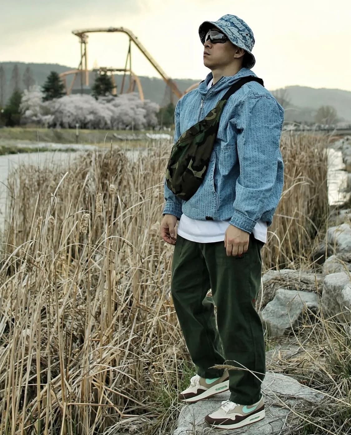 슈프림 팻 팁 자카드 데님 크러셔 벙거지 블루 22ss 상품이미지2