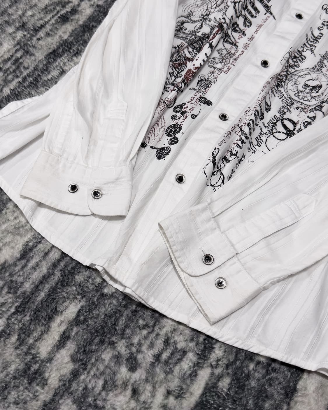 {UNKNOWN} Punk Graphic Striped Shirt  상품이미지6