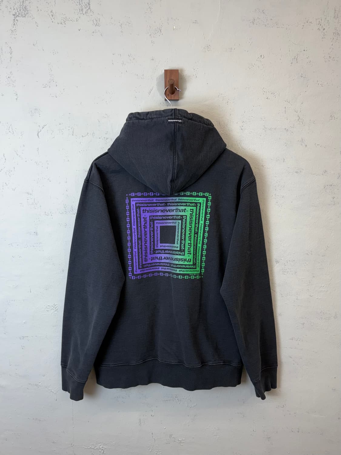 디스이즈네버댓 빈티지 헤비코튼 후드티 블랙 상품이미지2