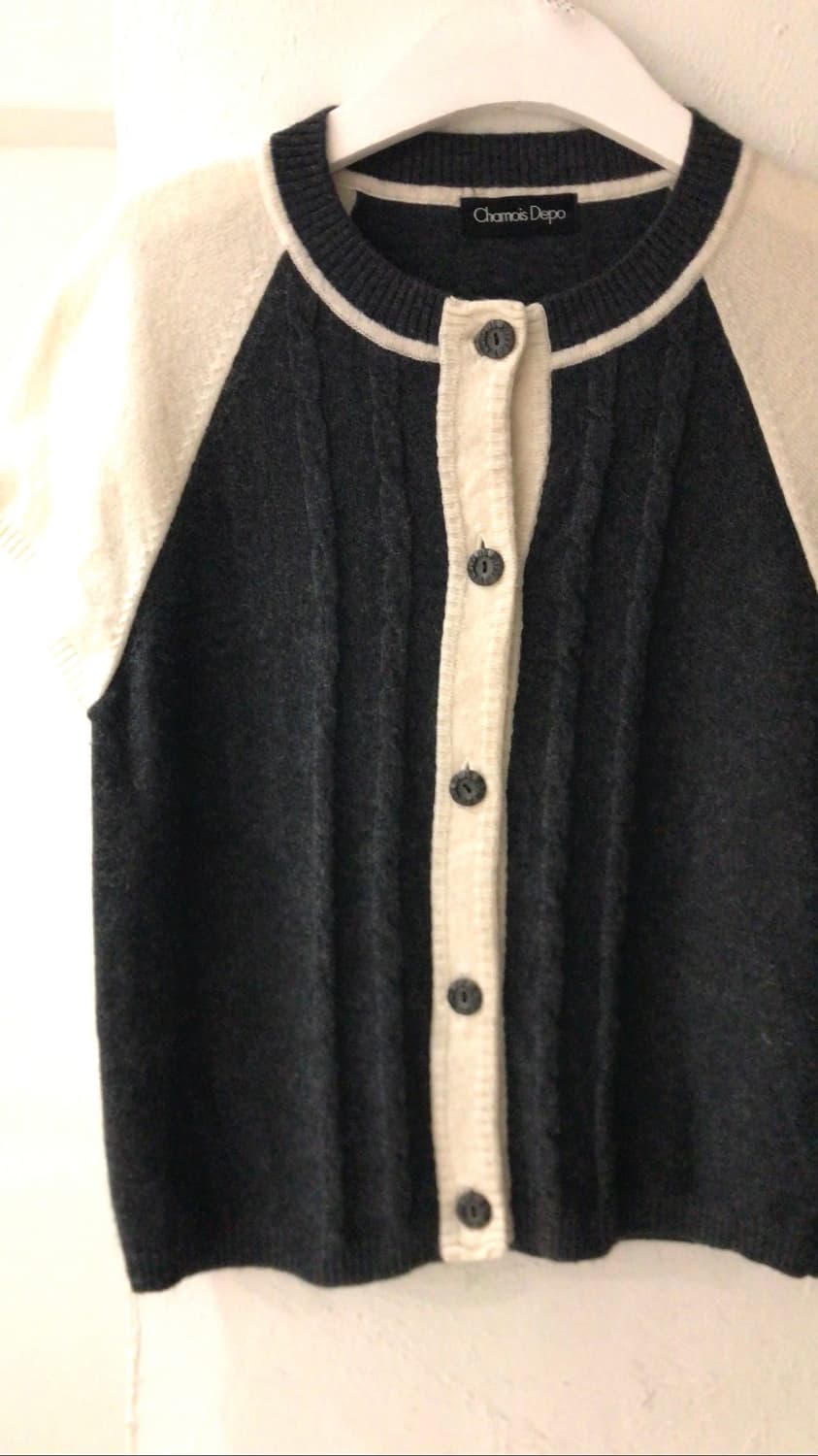 차콜 아이보리 니트 상품이미지1