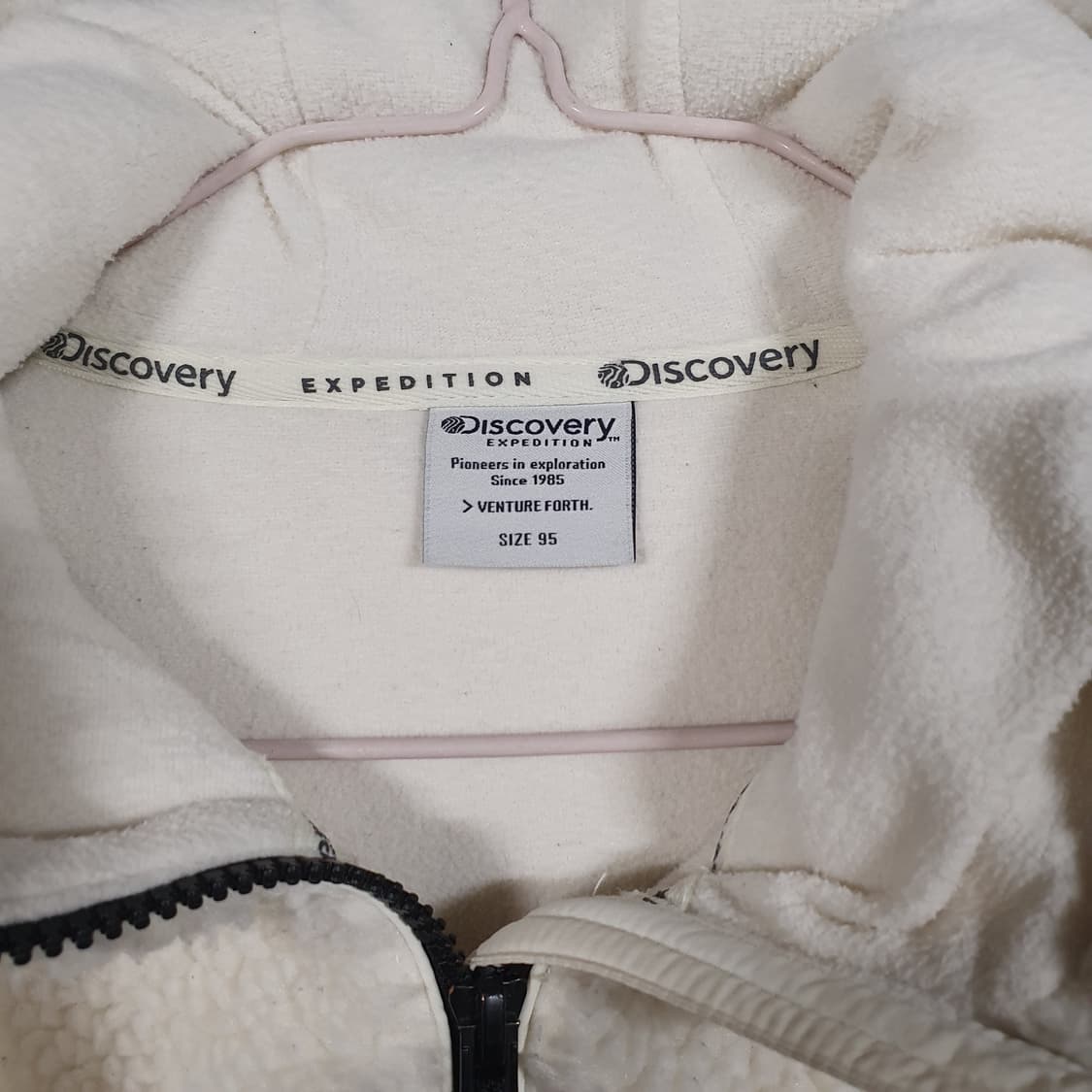 M) 디스커버리 21FW 테크플리스 양털 후드 뽀글이 플리스 자켓 크림 상품이미지7