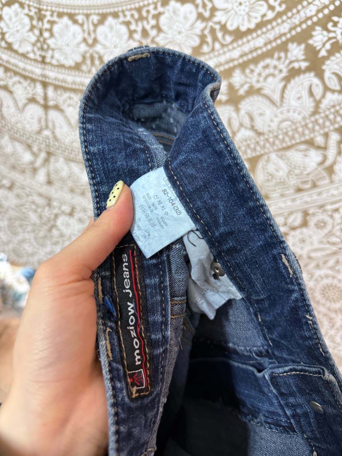 Moziow jeans 사선 디테일 부츠컷 데님팬츠  상품이미지8