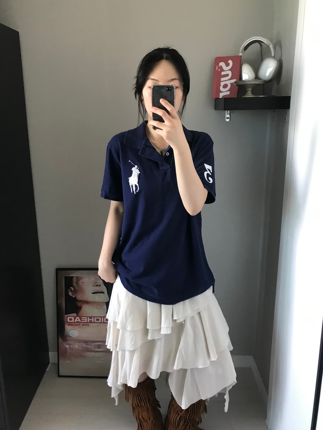 폴로 랄프로렌 빅포니 로고 네이비 카라티 상품이미지4