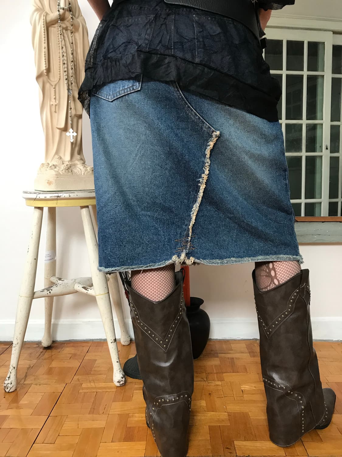 vintage denim skirt (26inch) 상품이미지3
