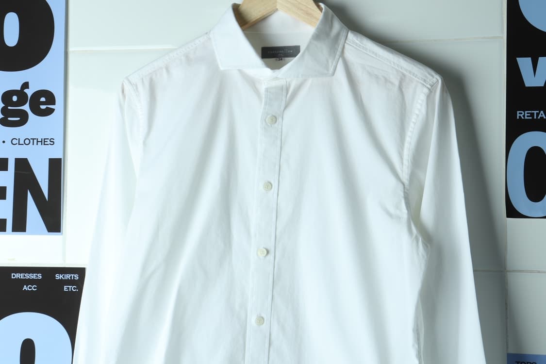 (L) 커스텀멜로우 셔츠 남방 화이트 흰색 무지-H32712 상품이미지3
