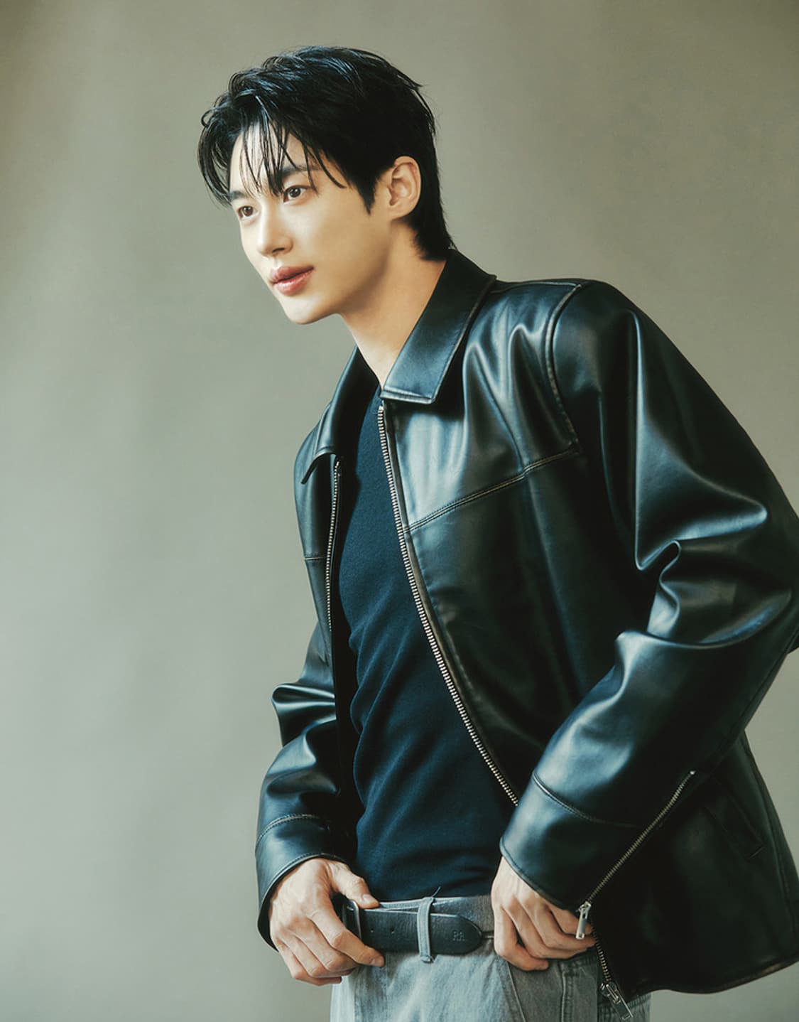 지오다노 변우석 페이크레더 자켓 L (새제품) 상품이미지2