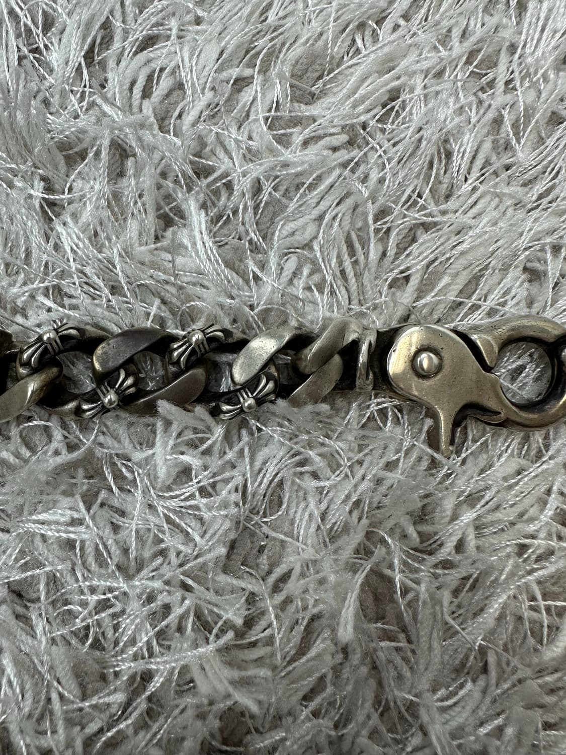 [8 Link] 정품 크롬하츠 플로랄 크로스 팬시 ID 클립 팔찌 상품이미지9