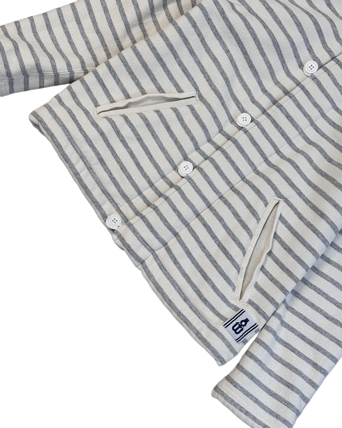 Marine Bear Coen grey stripe boa fur zip 상품이미지6