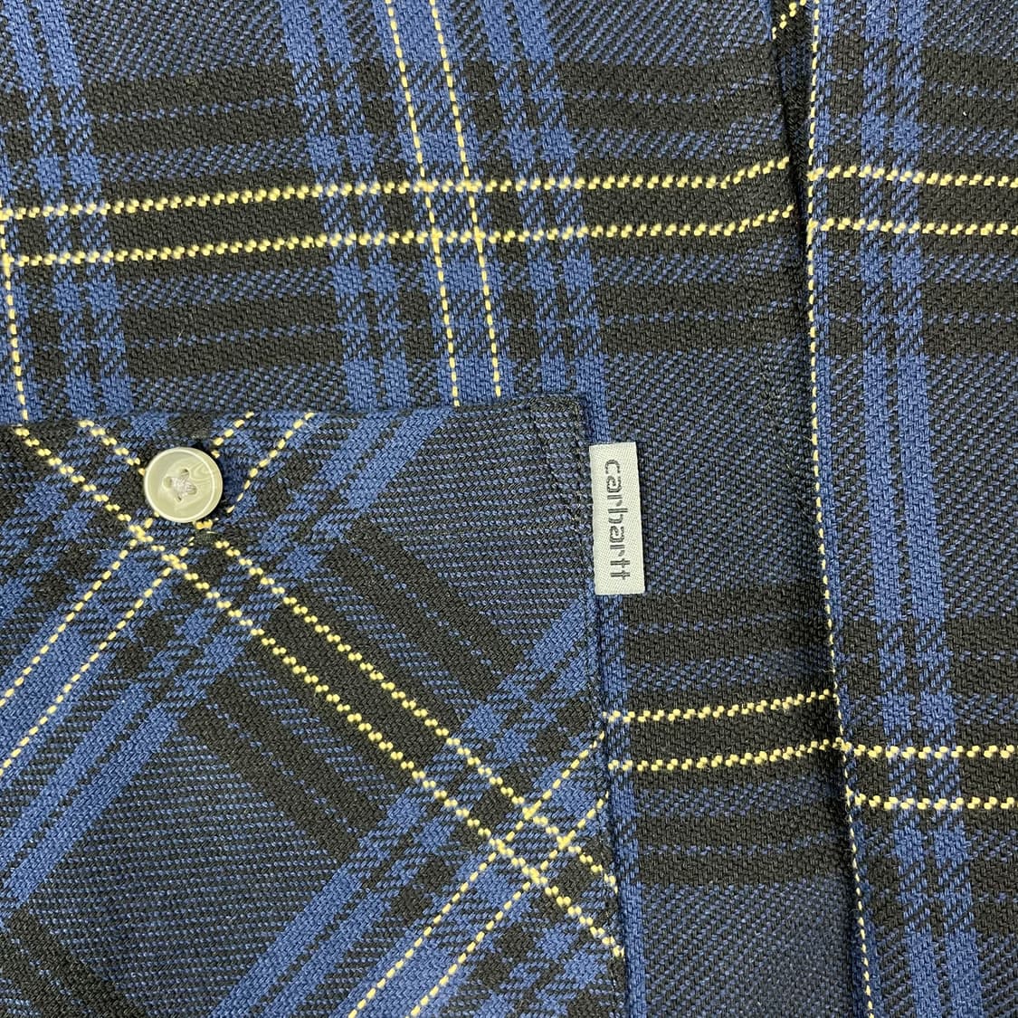 칼하트 블루 그레이 체크 후드 셔츠 상품이미지3