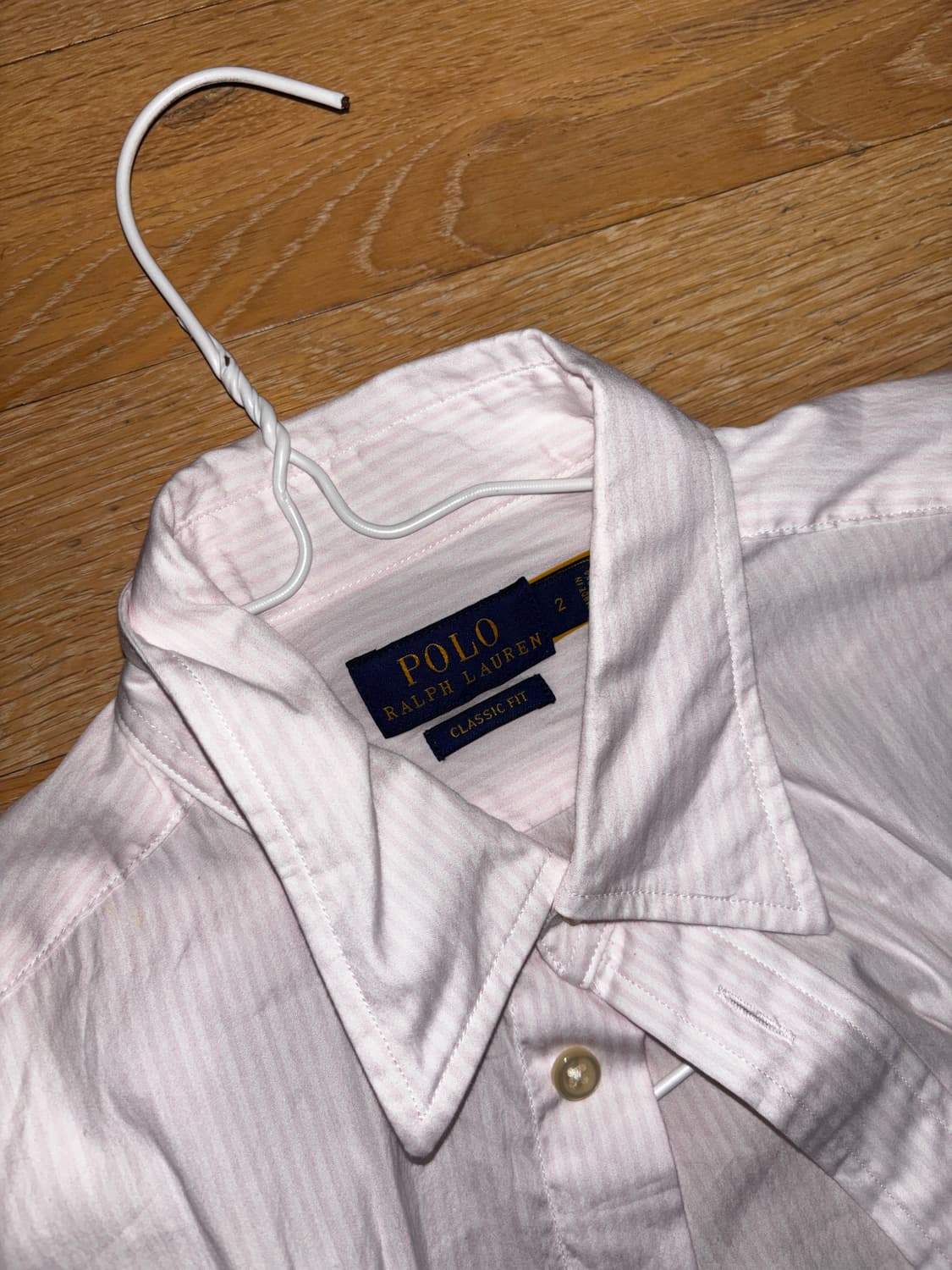 폴로 랄프로렌 핑크 클래식핏 스트라이프 셔츠 상품이미지2