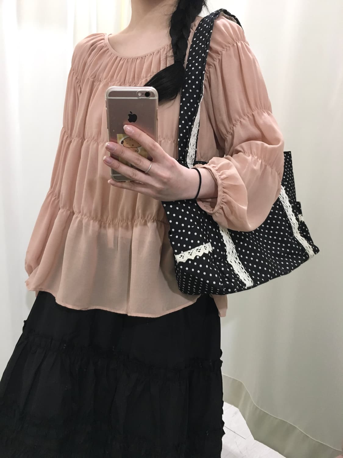 Hyphen World gallery Sheer Blouse 상품이미지5