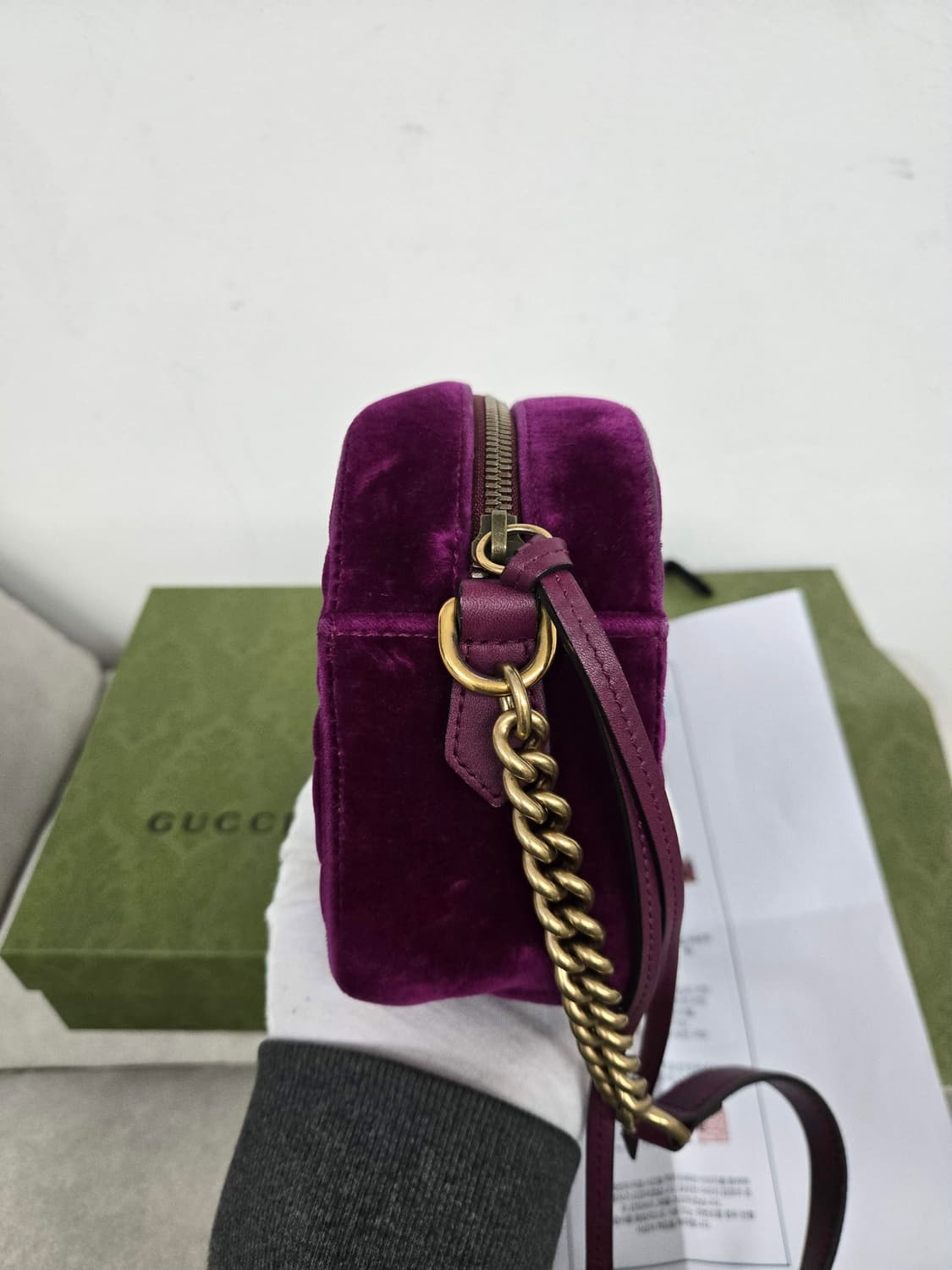 [보증서 정품] 구찌 마몬트 GG 벨벳 숄더백 상품이미지3