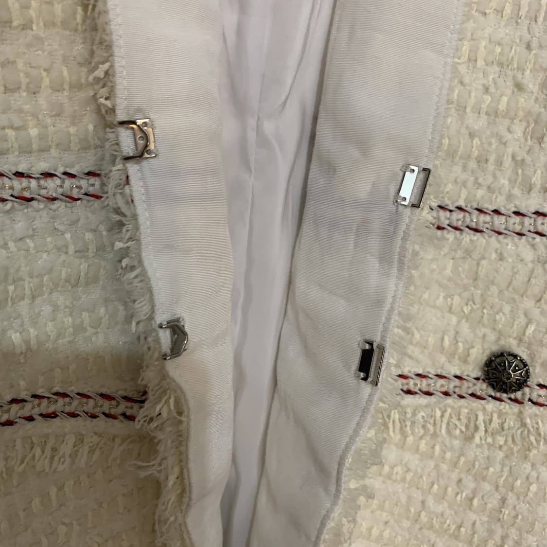 82 OBZEE 오브제 아이보리 브레이드 트리밍 트위드 자켓 상품이미지6