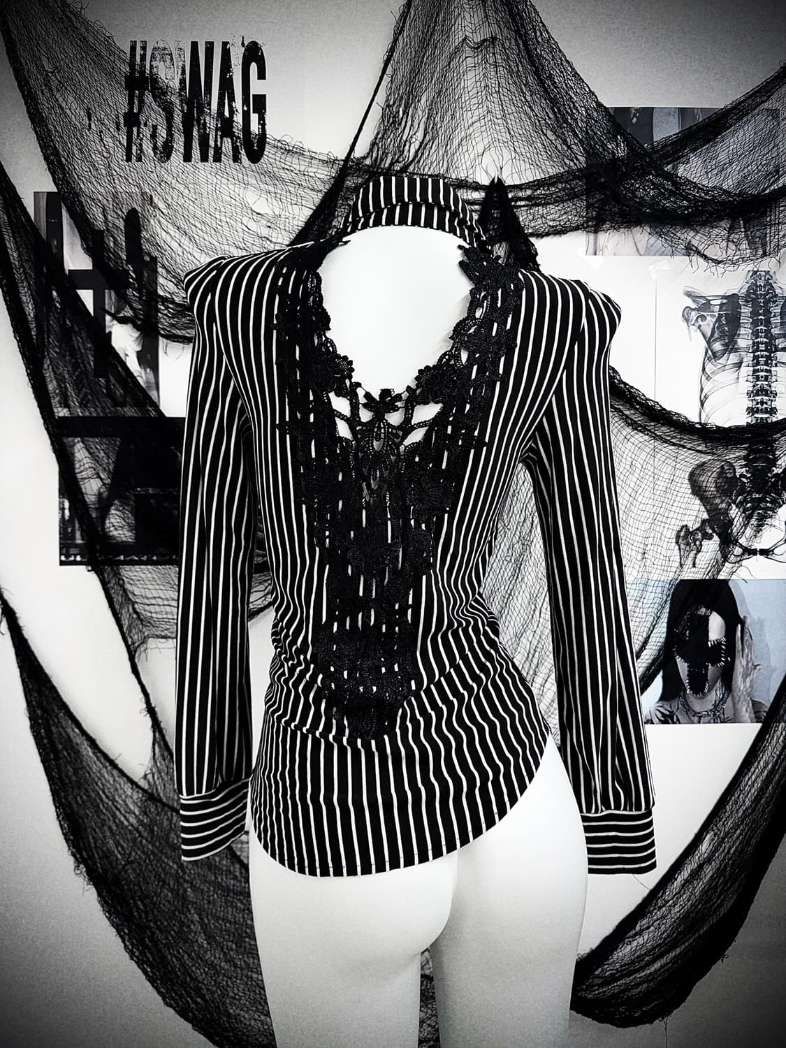 Lace detailed shirring shirts 상품이미지1