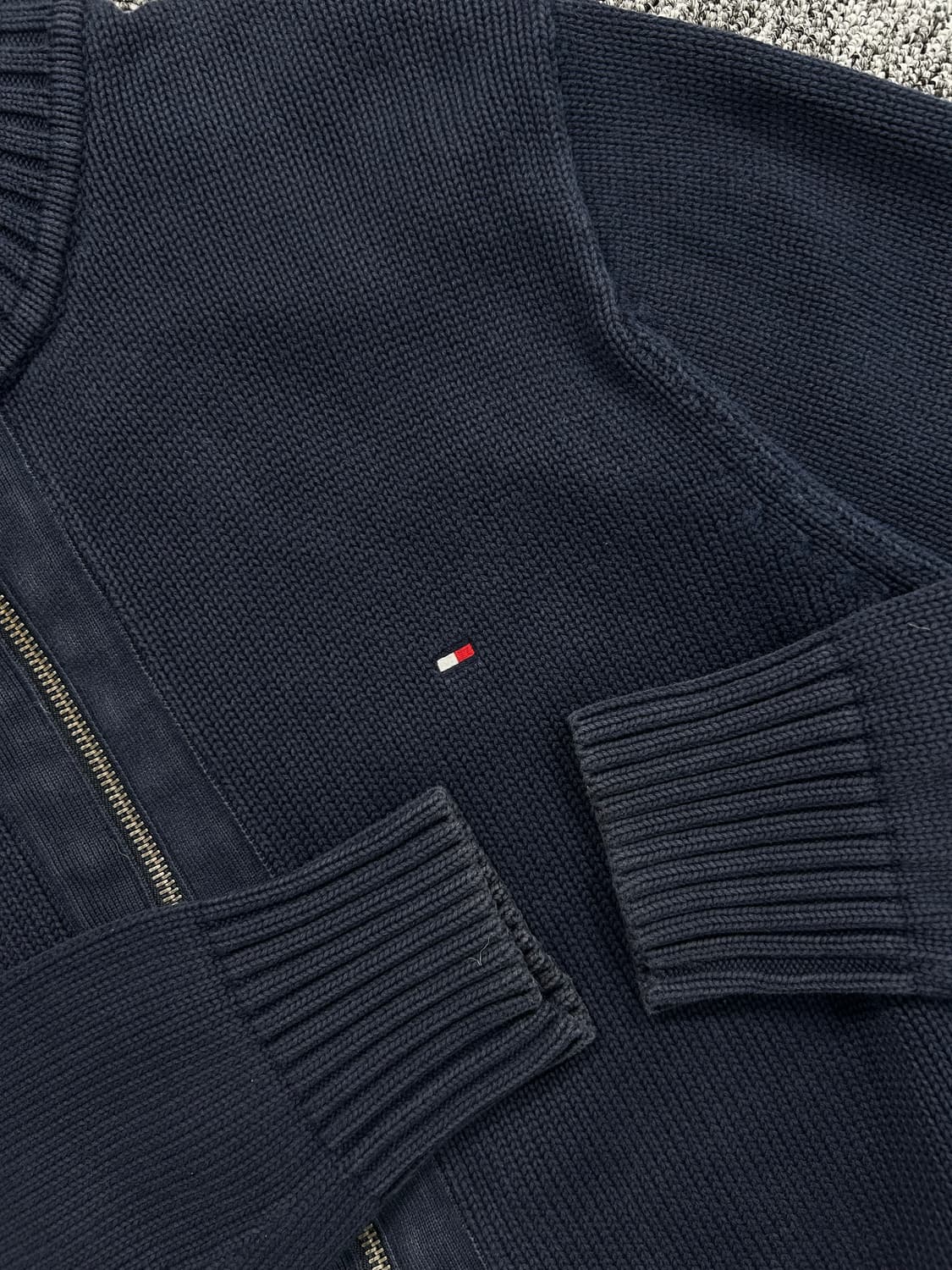 타미 힐피거 네이비 스몰로고 니트 집업 L 상품이미지6